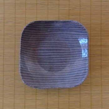 足付角皿　(大）陶器　ボーダーの画像