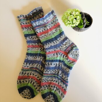 No.519 手編み靴下コットンプレミアムの画像