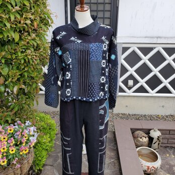着物リメイク　古布　手作り　半纏　パンツ