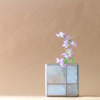 ガラスブロックの一輪挿し【g】