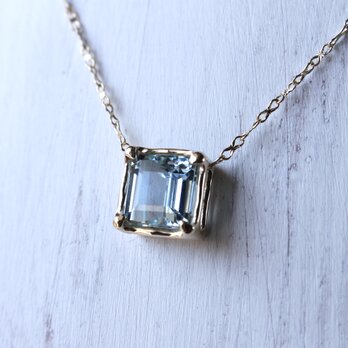 Ice sugar drop necklace (2.05ct アクアマリン　K10 ロングネックレス)の画像
