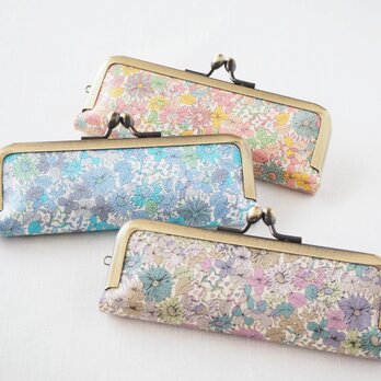 ■リバティプリントのがま口印鑑ケース 【Lサイズ】 / ぺブル■　hanko case (lbt-pbb)