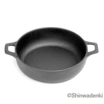 【お取り寄せ】南部鉄器 両手フライパン 鉄鍋 ココット グラタン皿 すき焼鍋15cm ガス対応・100V/200V IH対応の画像