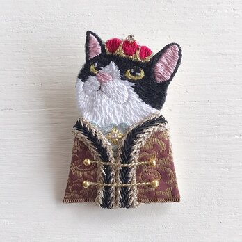 高貴なお猫様刺繍ブローチ18の画像