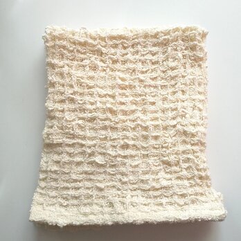 手織りハンカチ　ふわっふわなワッフル織りハンカチ～コットン　の画像