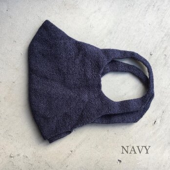 和紙糸無縫製マスク　NAVYの画像