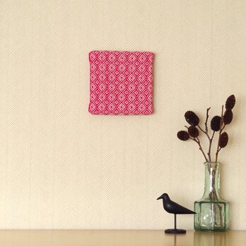 手織りミニファブリックパネル　ピンクAの画像