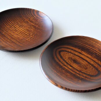 楡の木の和菓子皿（径140ｍｍ）　２枚セットの画像
