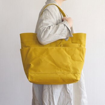 ダブルポケット Lトート カラシ / 9号帆布