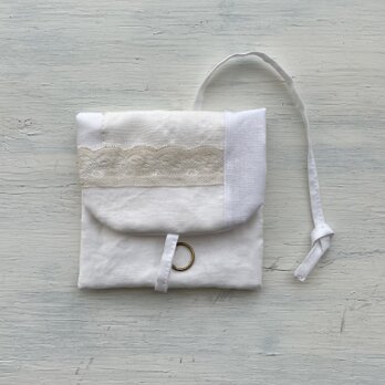 french linen - flap pouchの画像