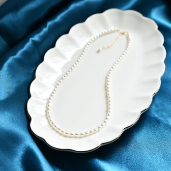 幸せを運んでくれる 高品質淡水パール（真珠）シンプルな万能ネックレス　 重ね付けにも！6月誕生石の画像