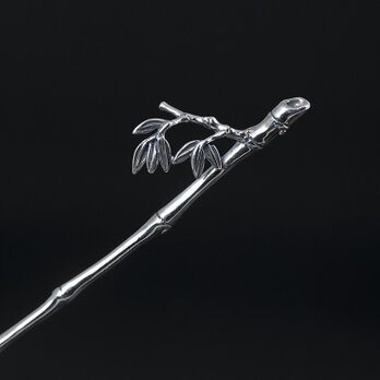 ＜受注制作＞竹のかんざし　たけ　簪　シルバー　K012の画像
