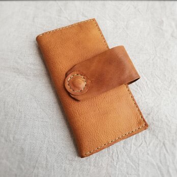 simple wallet　ブラウン　オイルシュリンクレザーの画像
