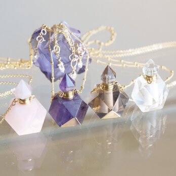 Gem Bottle Long Necklace-Aromaoil/Perfume-[No1-4/8.10]の画像