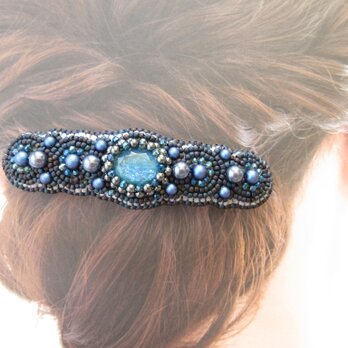 Hair accessory　バレッタ　ビーズ刺繍（K1027)の画像