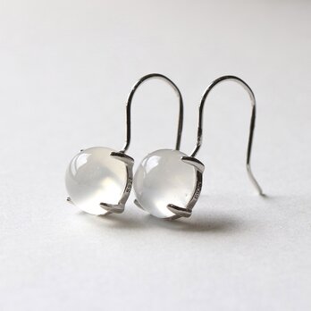 ムーンストーン ピアス｜6月誕生石 Silver925 天然石 一粒 シンプル 上品 大人 — Moonlight —