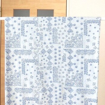 暖簾　カフェカーテン　受注製作　間仕切り製作も可　ブルーグレー　　の画像