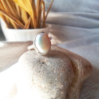 【9号】silver925 pearl ringの画像