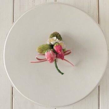 染め花イチゴのポニーフックの画像