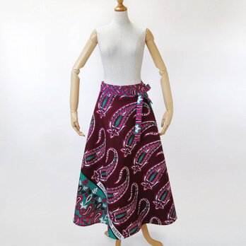 カンガの巻きスカート｜アフリカ布スカート ロングスカート アフリカンプリントの画像