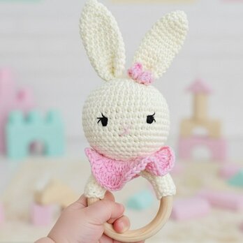 おもちゃ うさぎ ガラガラ ラトル 0歳 男の子 女の子 編みぐるみ 出産祝い