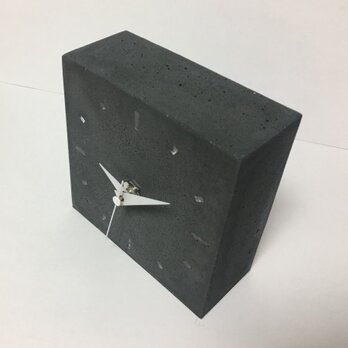 コンクリート置き時計ブラックB-type《送料無料》の画像