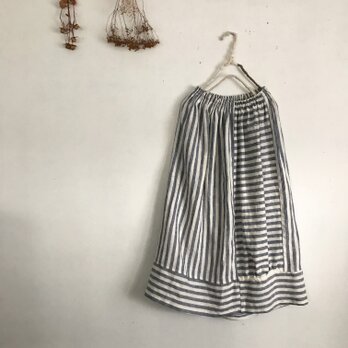 リネンストライプのスカート（015）の画像