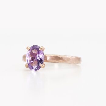 Pink amethyst ring / Four clawsの画像