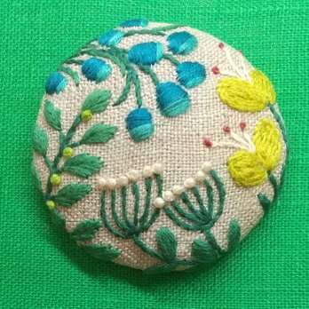 草花の刺繍ブローチ【botanical】の画像