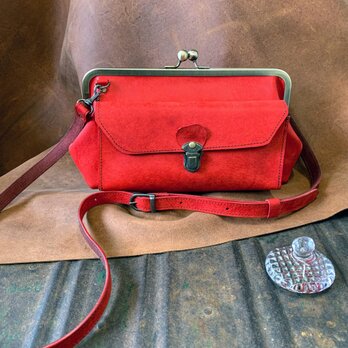 『受注製作品』長財布が入るamico(M) イタリアンレザープエブロ　赤の画像