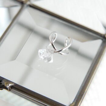 ハーキマーダイヤモンド水晶のイヤカフ　銀色の画像