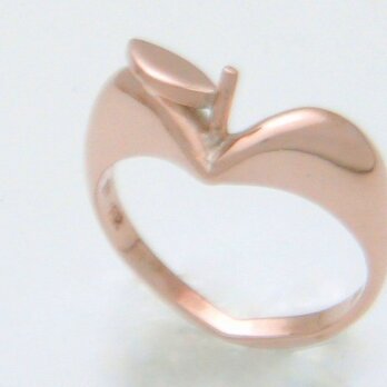 大人気！かわいい”りんごの指輪”ピンクシルバー　src974の画像