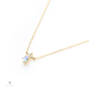 K18 ブルームーンストーン＆ダイヤモンドのネックレス ~Ello Lilas~ 6月誕生石の画像