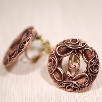 縄文 『耳飾りのイヤリング』　(659-499/純銅製)の画像