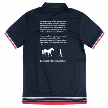 Natural Horsemanship LIFEMAX 裾ラインリブポロシャツ ネイビーの画像