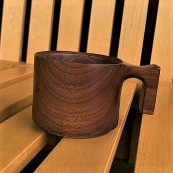 【☆人気シリーズ・プレゼントにも】たっぷり入る 木製マグカップ　wooden mag　ウオールナット　0049の画像