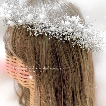 髪飾り　カチューシャ　花冠　花かんむり　成人式　卒業式　結婚式　袴　振袖　和装　バックカチューシャ　 OHANAの画像