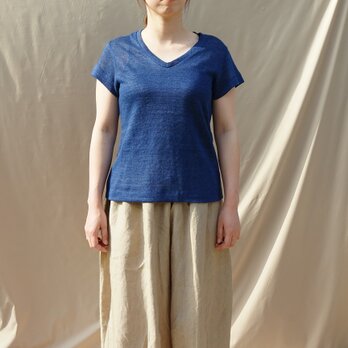 リネンＶネックＴシャツ　.....4116の画像