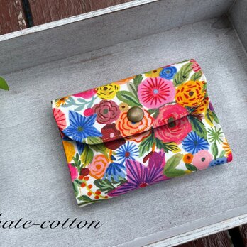 ■受注製作❣️軽い！　ミニ財布⭐︎USAコットン・ボタニカル・花の画像