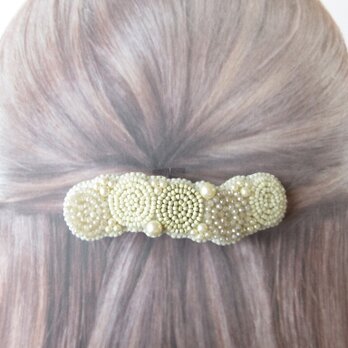 Hair accessory　バレッタ　ビーズ刺繍　（K1035)の画像