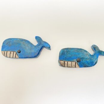 藍のクジラの箸置き（２個入り）の画像