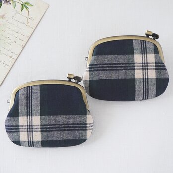 ■横ひねりがま口コインケース / ブラックウォッチ■ panier(bwck)