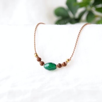 Green＆Wood Short Necklace（オニキス）の画像