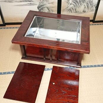 【送料無料】ケヤキ火鉢テーブル 摺り漆仕上げの画像