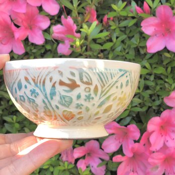 Kakiotoshi mini bowl － 子供茶碗　アラベスクの画像