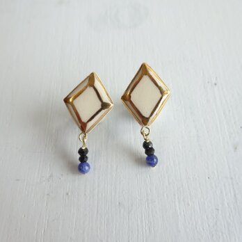 jewel cut+ソーダライトのpierce/earring（ヒシガタ）の画像