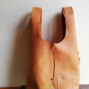 leather my bag Ｌ　キャメル　ピッグスキンレザーの画像