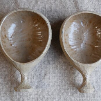 マグカップ（ククサ） 白茶 #0327の画像