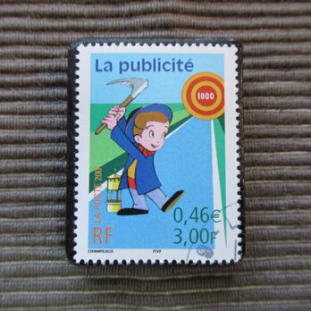 フランス　ミレニアム 切手ブローチ 7382の画像