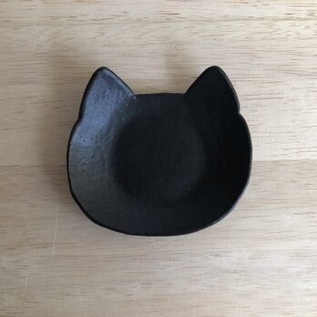 ネコ小皿（黒）の画像